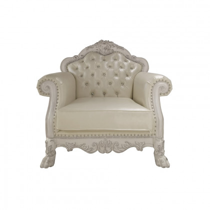 ACME Dresden Chair with 2 Pillows - Synthetic/Bone White