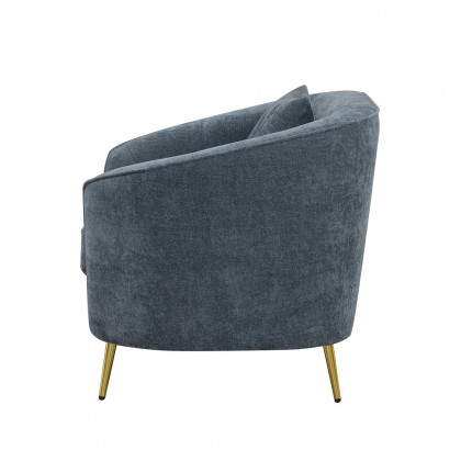 ACME - Nakendra Chair with Pillow in Cobalt Blue Chenille