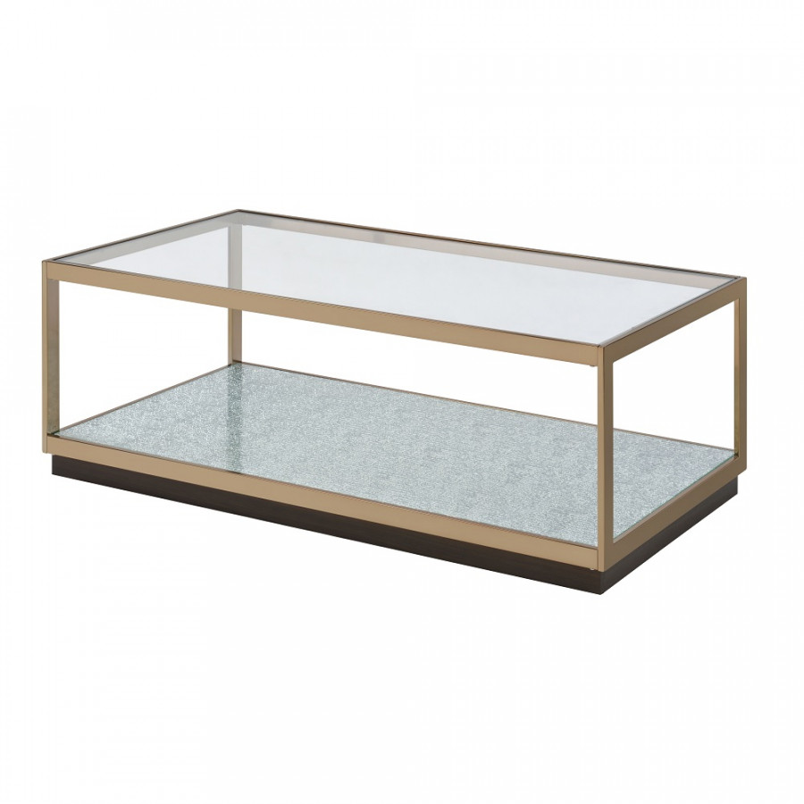 ACME - Kaia Coffee Table in Glass/Gold