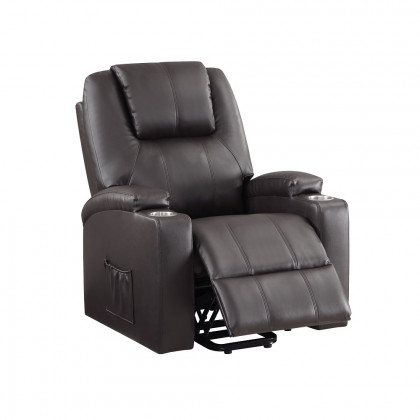 ACME Recliner with Power Lift & Massage - Brown