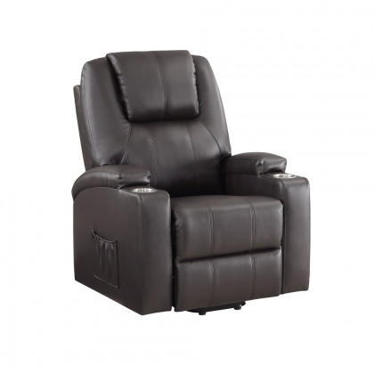 ACME Recliner with Power Lift & Massage - Brown