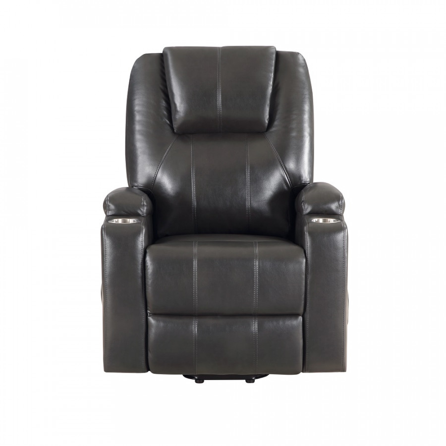 ACME Recliner with Power Lift & Massage - Gunmetal
