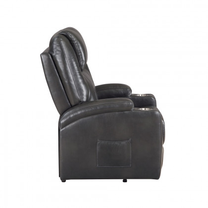 ACME Recliner with Power Lift & Massage - Gunmetal