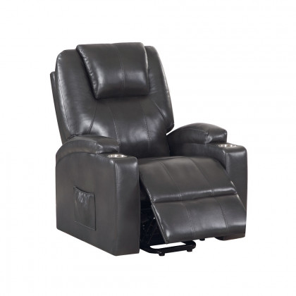 ACME Recliner with Power Lift & Massage - Gunmetal