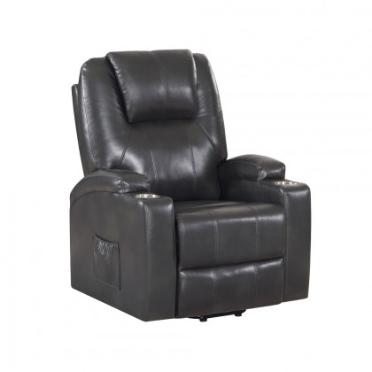 ACME Recliner with Power Lift & Massage - Gunmetal