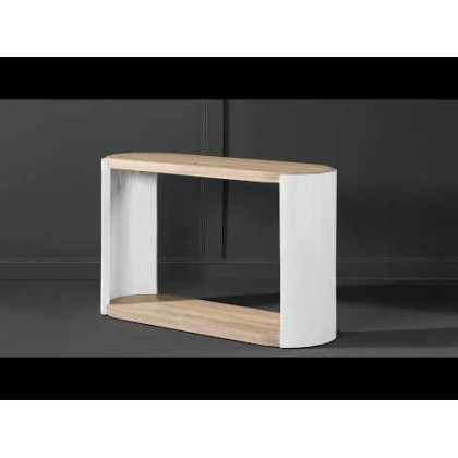 ACME - Zoma Coffee Table in Oak/White High Gloss