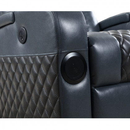 ACME Alair Power Motion Recliner with Bluetooth, Wireless Charger & Cupholder - Blue/Black