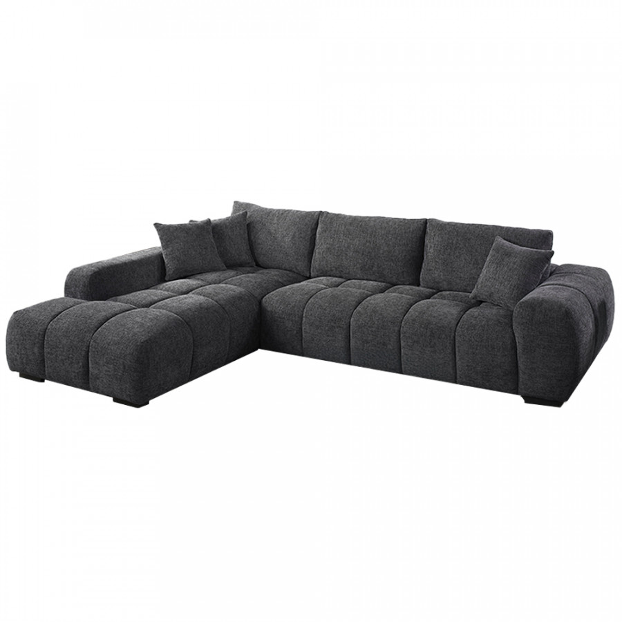 ACME - Chosen Sectional Sofa with 3 Pillows in Gray Chenille (LV02720)