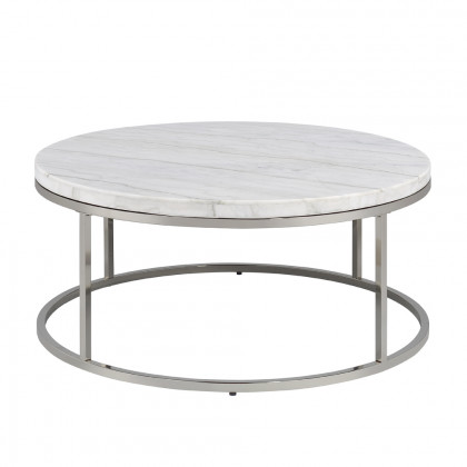 ACME - Zaidee Coffee Table with Marble in Marble Top/Nickel