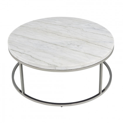 ACME - Zaidee Coffee Table with Marble in Marble Top/Nickel