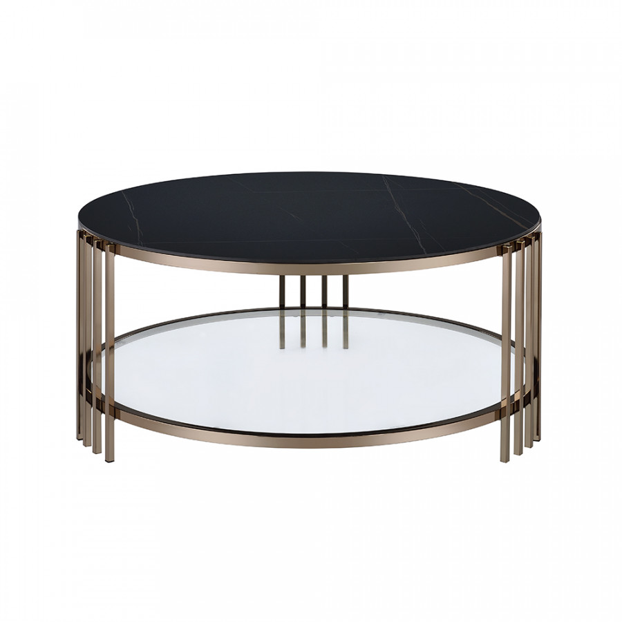 ACME - Zaidee Coffee Table in Sintered Stone/Champagne (LV02815)