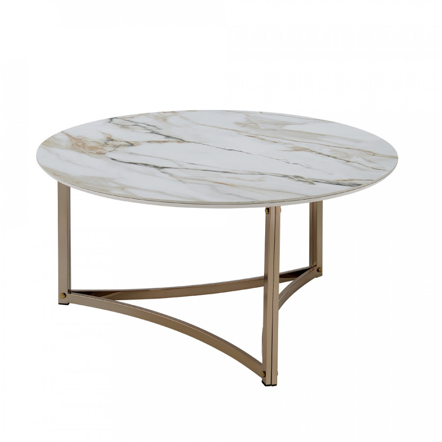 ACME - Zaidee Coffee Table in Sintered Stone/Champagne (LV02825)