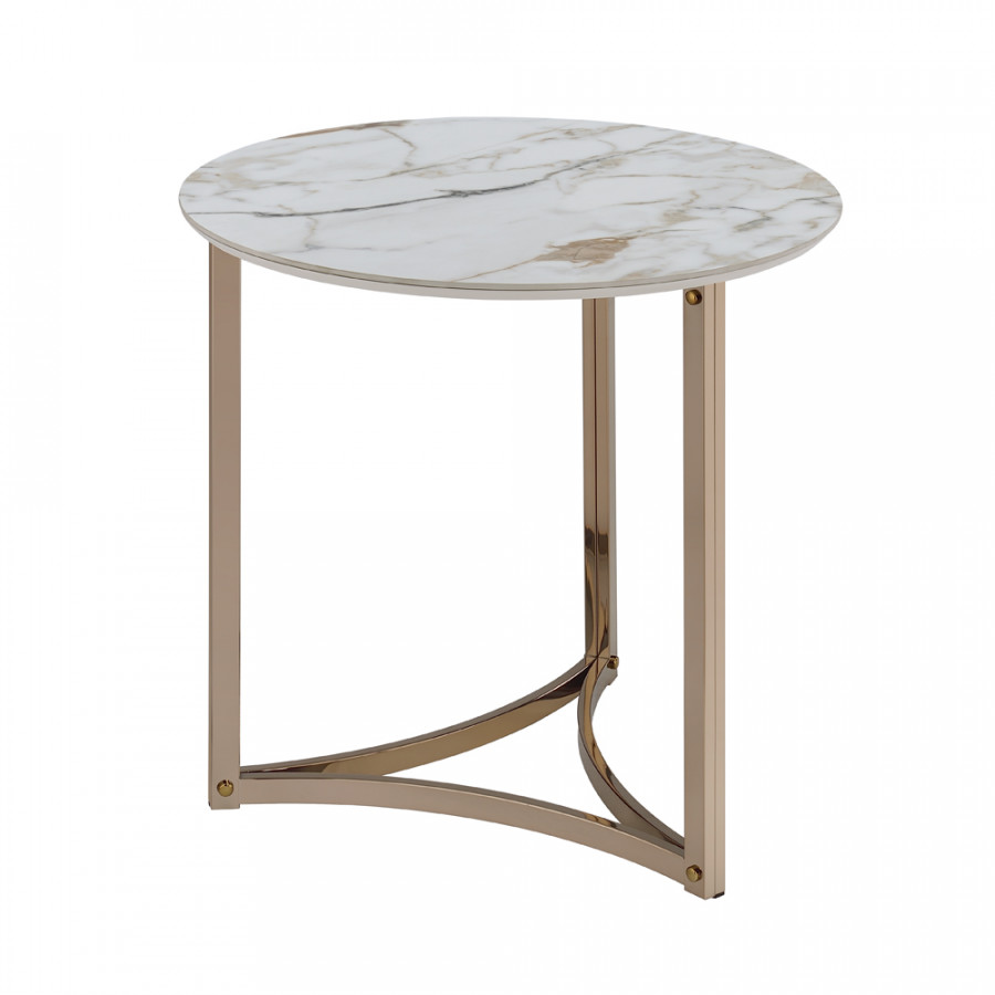 ACME - Zaidee End Table in Sintered Stone/Champagne (LV02826)