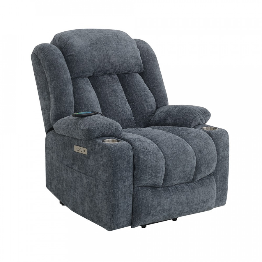 ACME Omarion Power Recliner with Lift & Heating & Massage - Blue Chenille