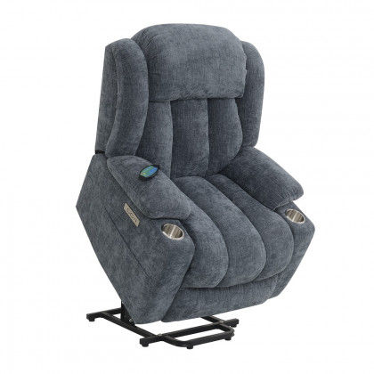 ACME Omarion Power Recliner with Lift & Heating & Massage - Blue Chenille
