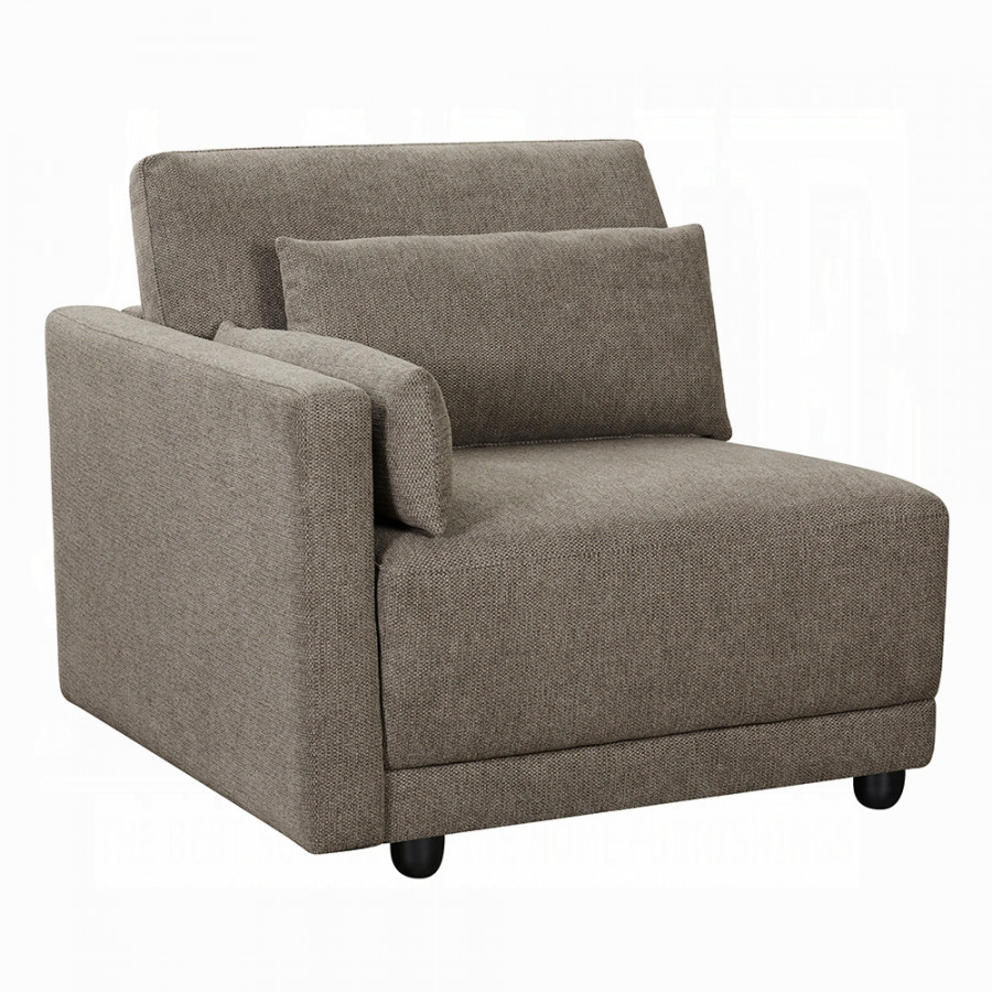 ACME Rylie Modular Lf Chair with 3 Pillows - Gray Linen