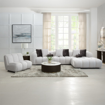 ACME - Manilla Chair in Ivory White Linen