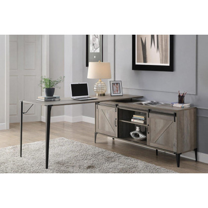 ACME Zakwani Writing Desk - Gray Oak and Black Finish OF00001