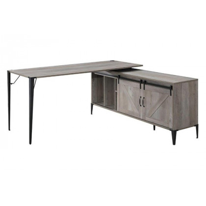 ACME Zakwani Writing Desk - Gray Oak and Black Finish OF00001