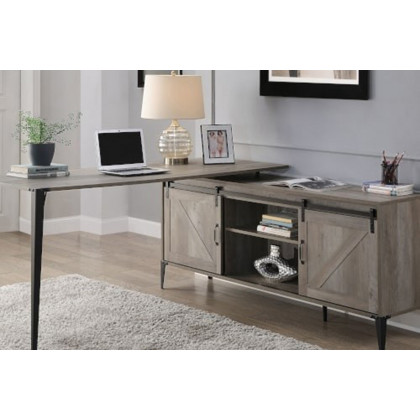 ACME Zakwani Writing Desk - Gray Oak and Black Finish OF00001