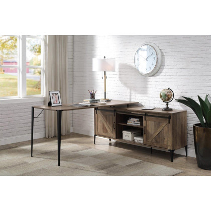 ACME Zakwani Writing Desk - Rustic Oak and Black Finish OF00002