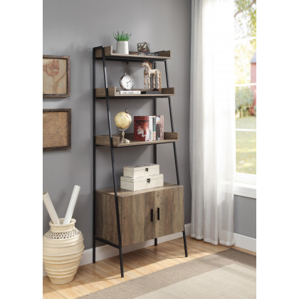 ACME Zakwani Bookshelf - Rustic Oak/Black (OF00016)