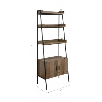 ACME Zakwani Bookshelf - Rustic Oak/Black (OF00016)
