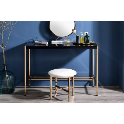 ACME Midriaks Writing Desk with USB - Black and Gold Finish