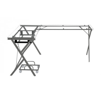 ACME Demas Computer Desk - Clear Glass and Silver Finish