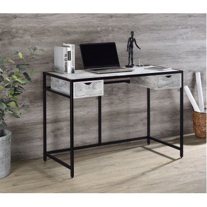 ACME - Wearn Writing Desk with Usb in Weathered Gray/Black