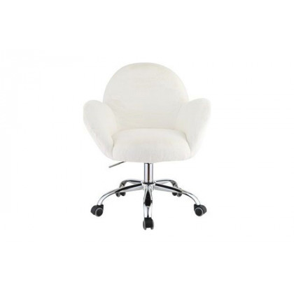 ACME - Jago Office Chair in White Lapin/Chrome