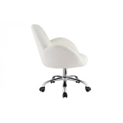 ACME - Jago Office Chair in White Lapin/Chrome