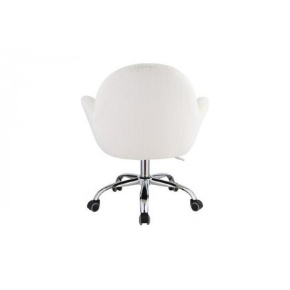 ACME - Jago Office Chair in White Lapin/Chrome