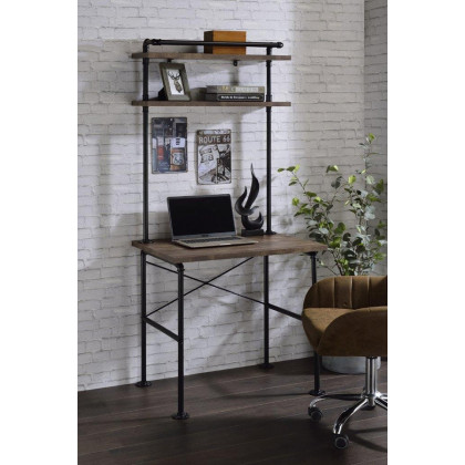 ACME - Ensata Writing Desk in Rustic Oak/Black