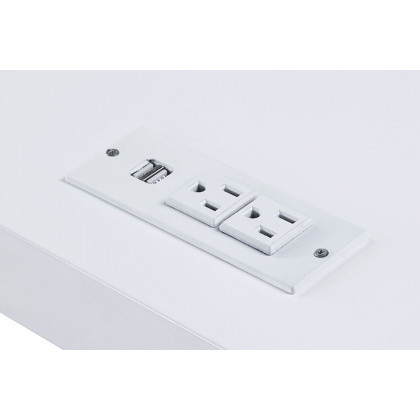 ACME - Buck II Writing Desk with USB in White High Gloss