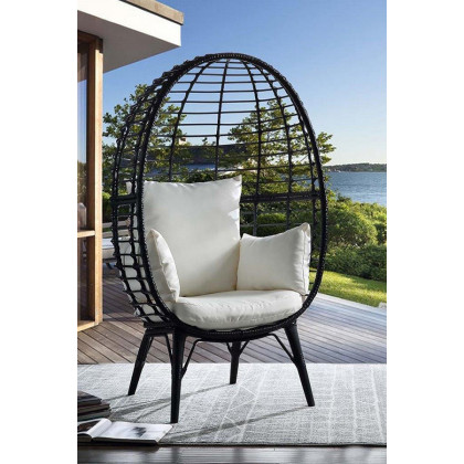 ACME - Penelope Patio Lounge Chair in Light Gray/Black
