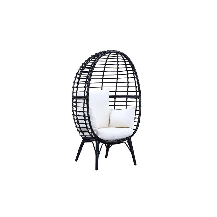 ACME - Penelope Patio Lounge Chair in Light Gray/Black
