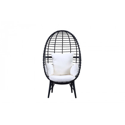 ACME - Penelope Patio Lounge Chair in Light Gray/Black
