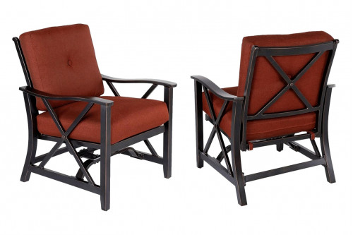 Agio™ - Haywood Kd Aluminum X Back Stationary Spring Chairs