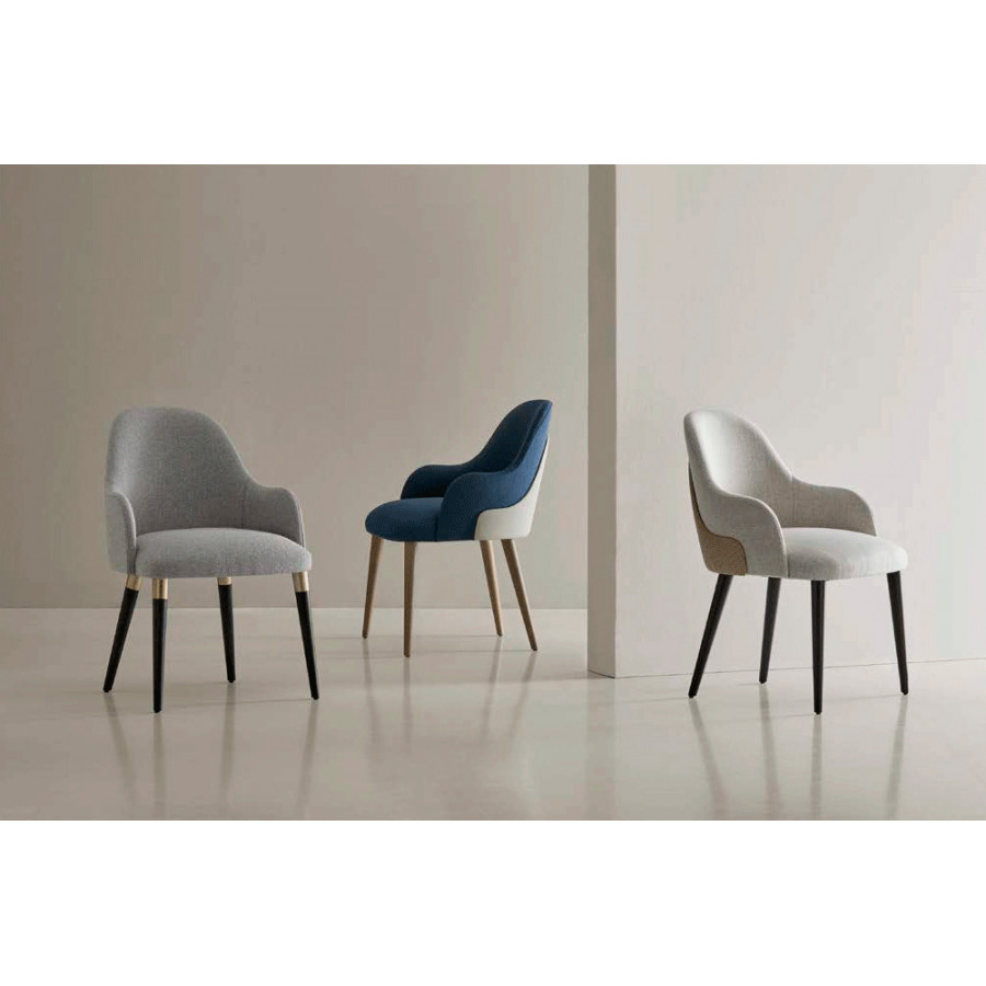 Alexandra - Tango Stationary Solid Print Chair in Ebony, Armless