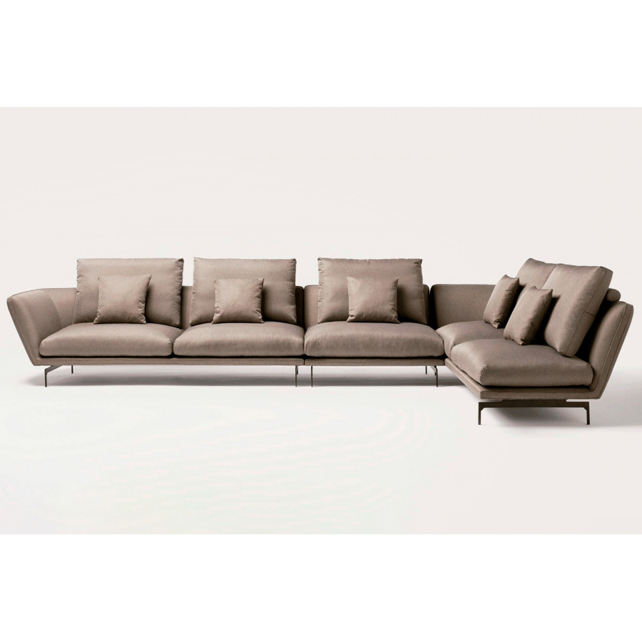 Alexandra - Disc Modular L-Shaped Corner Sectional in Fabric, Armless