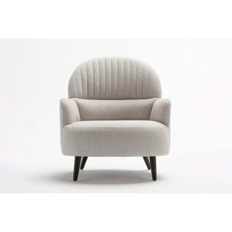 Alexandra - Cricket Stationary Solid Print Armchair in Centennial Oak, Rolled/Round Arms