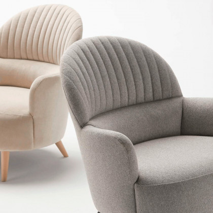 Alexandra - Cricket Stationary Solid Print Armchair in Centennial Oak, Rolled/Round Arms
