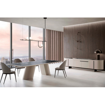 Alexandra - Altea Dining Table in Matt Stone Gray, Ceramic Porcelain