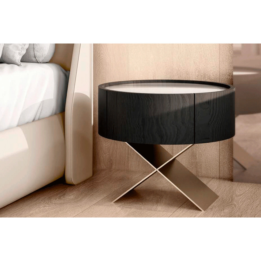 Alexandra Aspa Nightstand - Midnight Black
