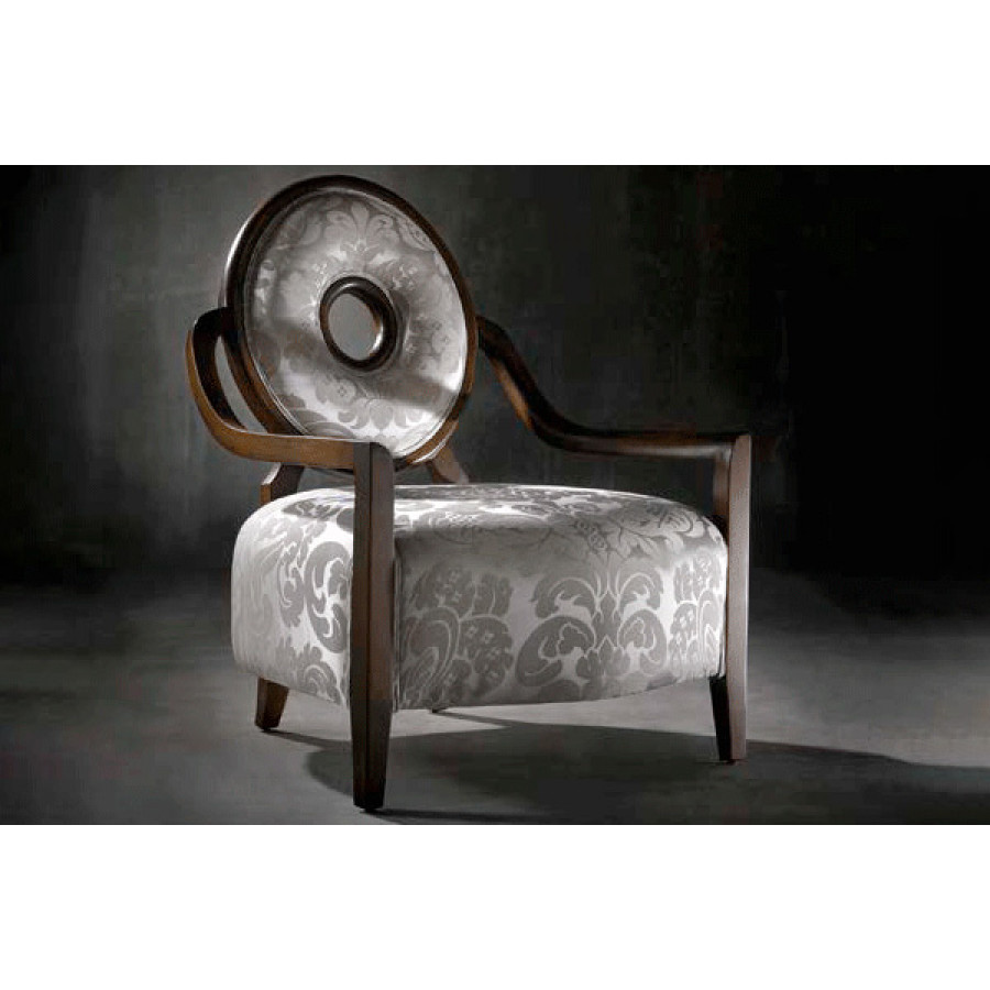 Alexandra - Eclipse Stationary Pattern Print Armchair in Ebony, Armless