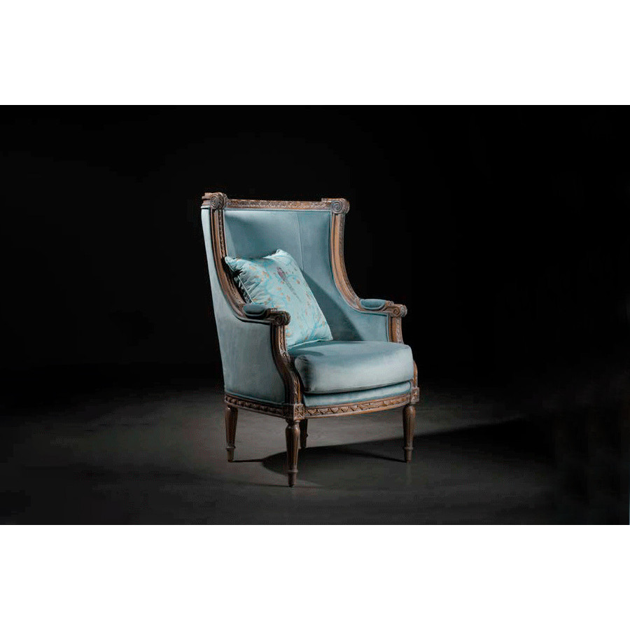 Alexandra - Susa Stationary Solid Print Armchair in Fabric, Armless