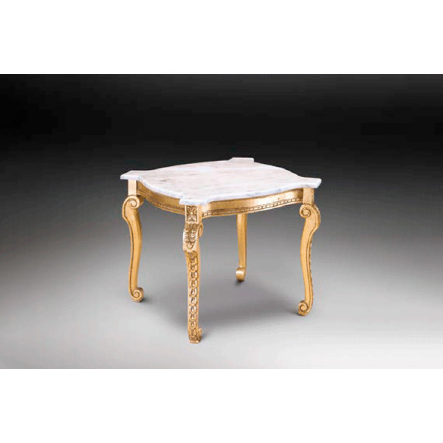 Alexandra - Classico Square Side Table in Antiquary Gold, Ivory Marble