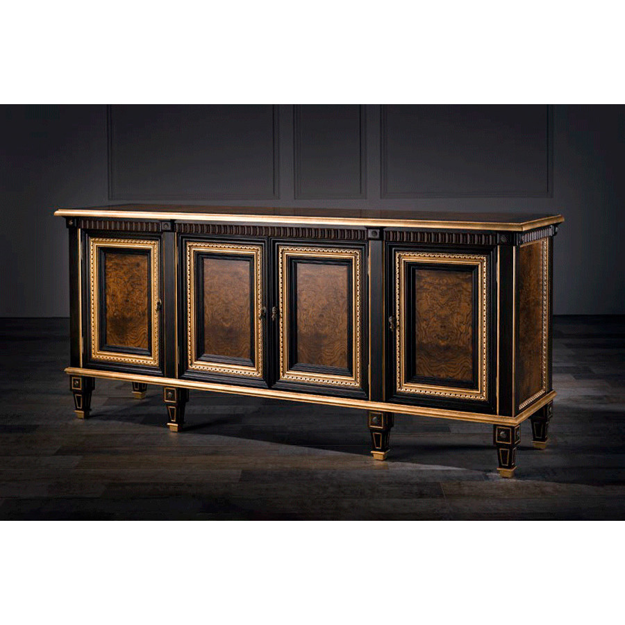 Alexandra - Laura Sideboard in Ebony/Hazelnut/Gold