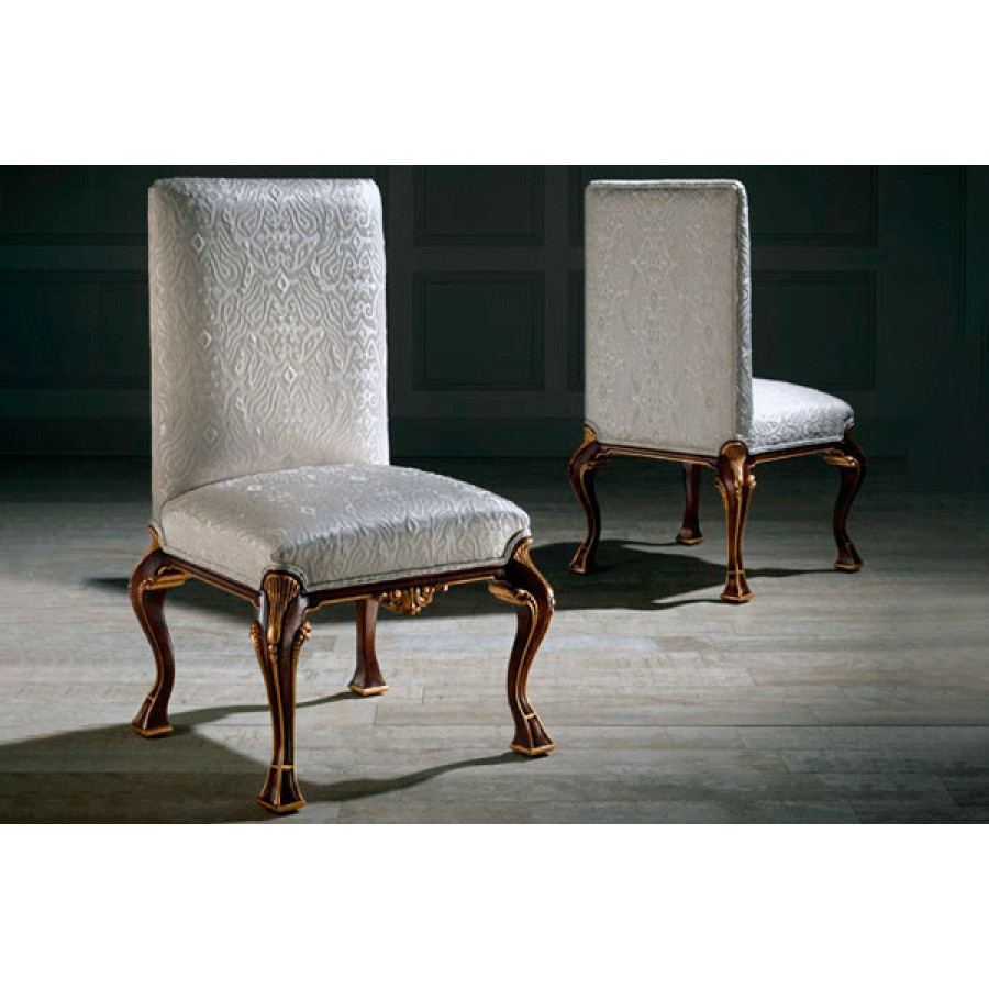 Alexandra - Daria Stationary Pattern Print Chair in Hazelnut/Gold, Armless